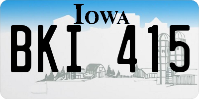 IA license plate BKI415