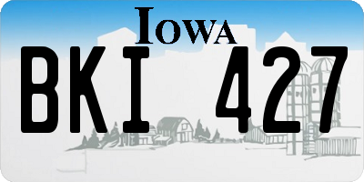 IA license plate BKI427