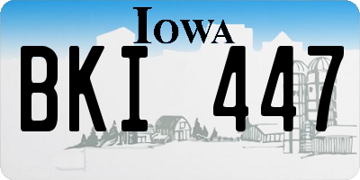IA license plate BKI447