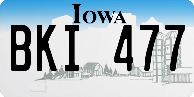 IA license plate BKI477