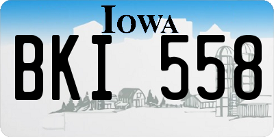 IA license plate BKI558