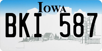 IA license plate BKI587