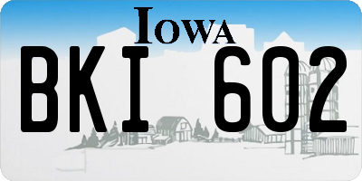 IA license plate BKI602