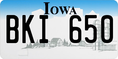 IA license plate BKI650