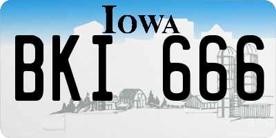 IA license plate BKI666