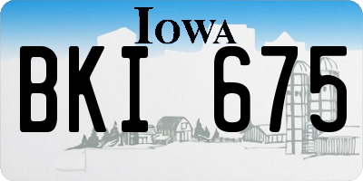 IA license plate BKI675