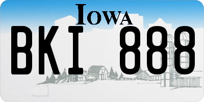 IA license plate BKI888