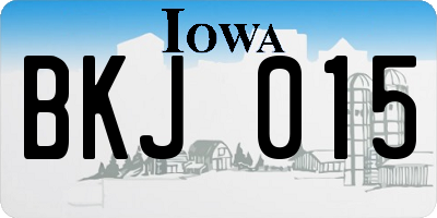 IA license plate BKJ015