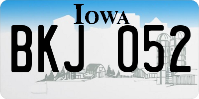 IA license plate BKJ052