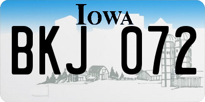IA license plate BKJ072