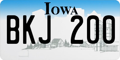 IA license plate BKJ200