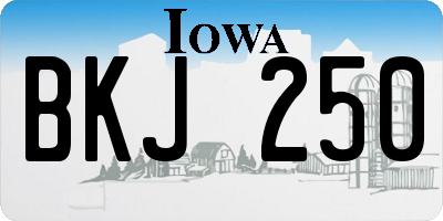 IA license plate BKJ250