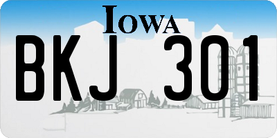IA license plate BKJ301