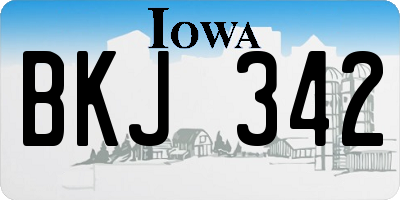 IA license plate BKJ342