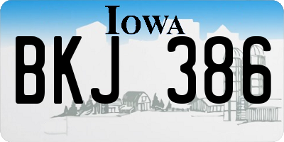 IA license plate BKJ386