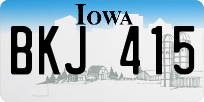 IA license plate BKJ415