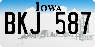 IA license plate BKJ587