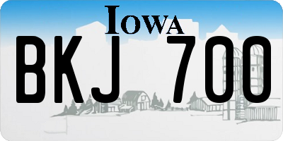 IA license plate BKJ700