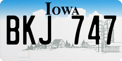 IA license plate BKJ747