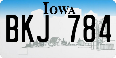 IA license plate BKJ784