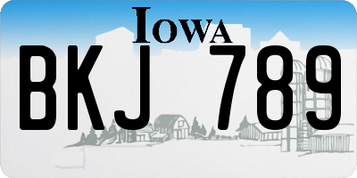 IA license plate BKJ789