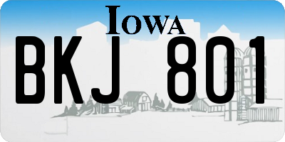 IA license plate BKJ801