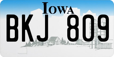 IA license plate BKJ809
