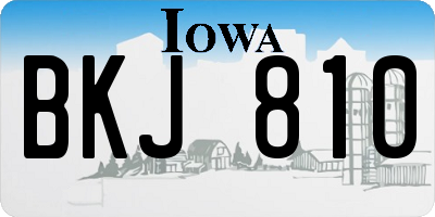 IA license plate BKJ810