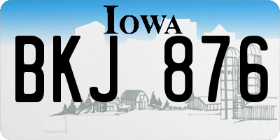IA license plate BKJ876