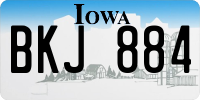 IA license plate BKJ884
