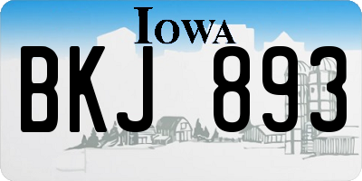 IA license plate BKJ893