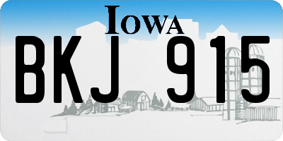 IA license plate BKJ915