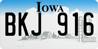 IA license plate BKJ916