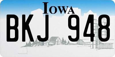 IA license plate BKJ948