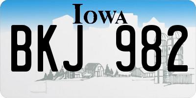 IA license plate BKJ982