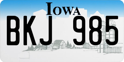 IA license plate BKJ985