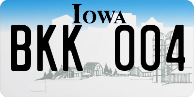 IA license plate BKK004