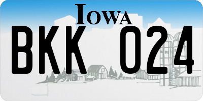 IA license plate BKK024