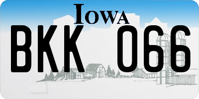 IA license plate BKK066