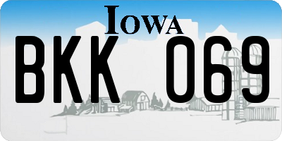 IA license plate BKK069
