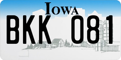 IA license plate BKK081