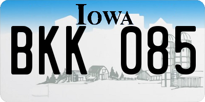 IA license plate BKK085