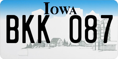 IA license plate BKK087
