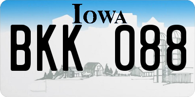 IA license plate BKK088
