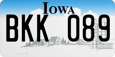 IA license plate BKK089