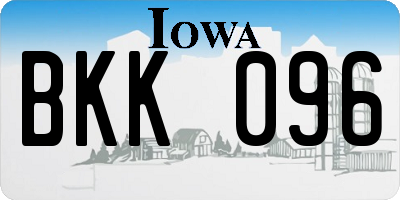 IA license plate BKK096