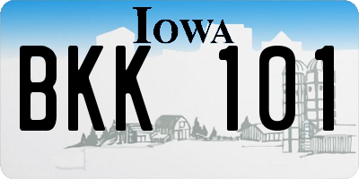 IA license plate BKK101