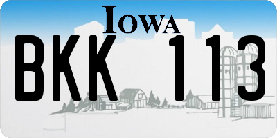 IA license plate BKK113