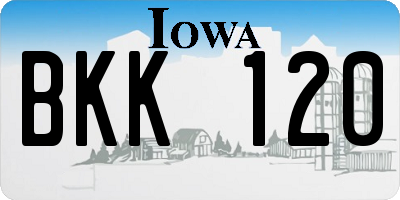 IA license plate BKK120