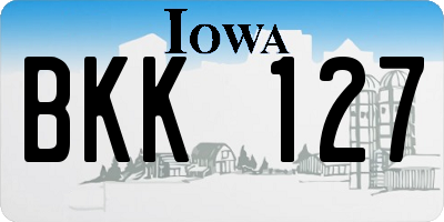 IA license plate BKK127